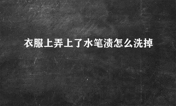 衣服上弄上了水笔渍怎么洗掉