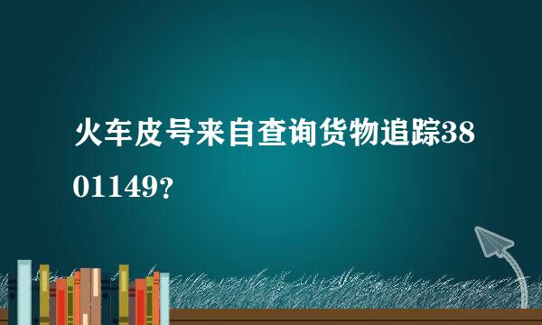 火车皮号来自查询货物追踪3801149？