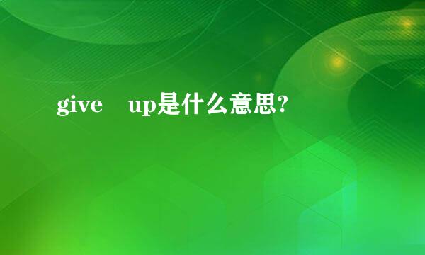 give up是什么意思?