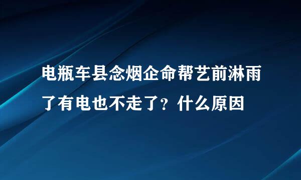 电瓶车县念烟企命帮艺前淋雨了有电也不走了？什么原因