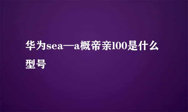 华为sea—a概帝亲l00是什么型号