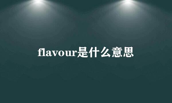 flavour是什么意思