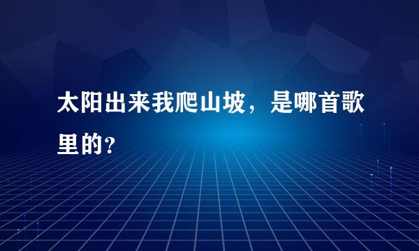 太阳出来我爬山坡，是哪首歌里的？