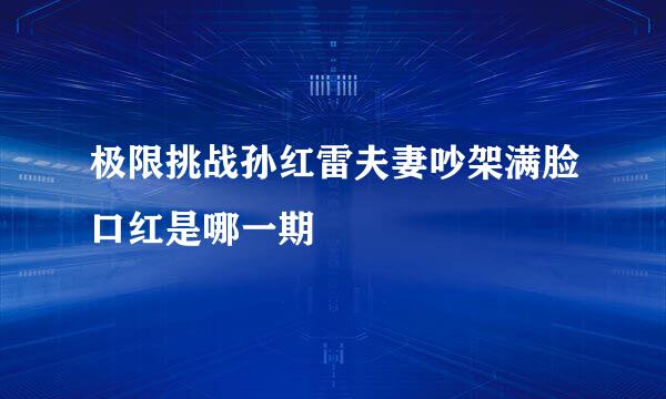 极限挑战孙红雷夫妻吵架满脸口红是哪一期