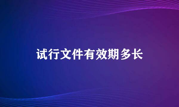 试行文件有效期多长