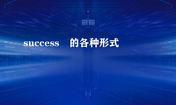 success 的各种形式