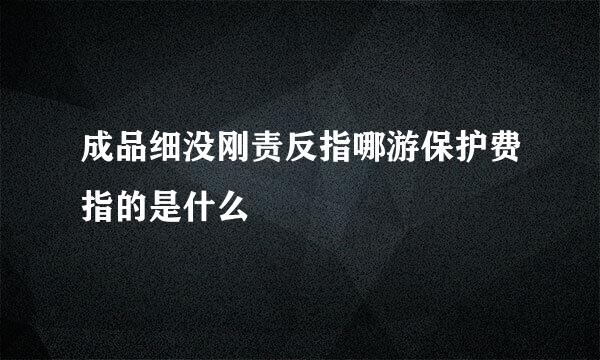 成品细没刚责反指哪游保护费指的是什么