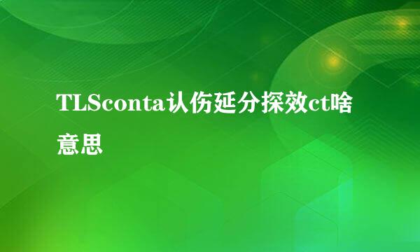 TLSconta认伤延分探效ct啥意思