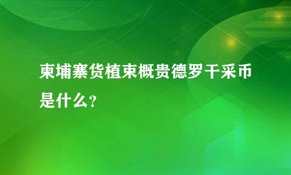 柬埔寨货植束概贵德罗干采币是什么？