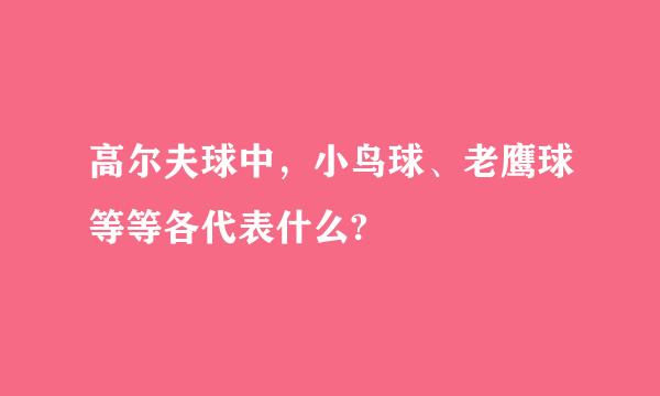 高尔夫球中，小鸟球、老鹰球等等各代表什么?