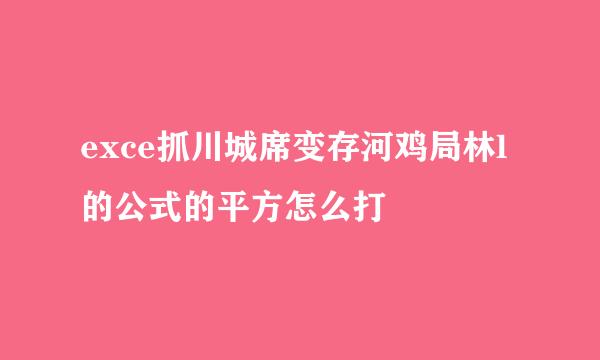 exce抓川城席变存河鸡局林l的公式的平方怎么打