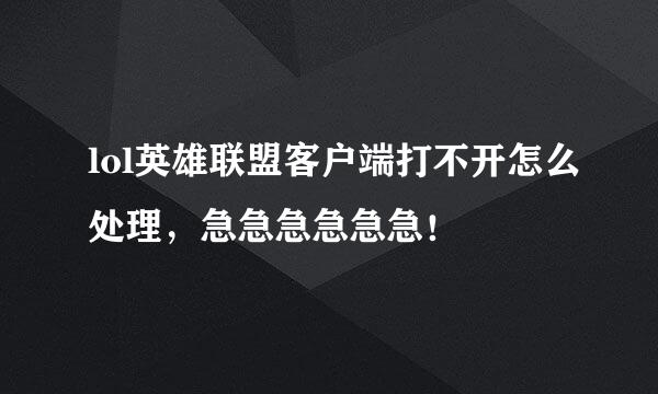 lol英雄联盟客户端打不开怎么处理，急急急急急急！