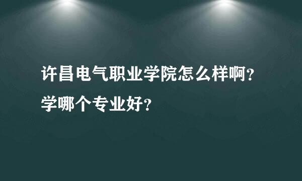 许昌电气职业学院怎么样啊？学哪个专业好？