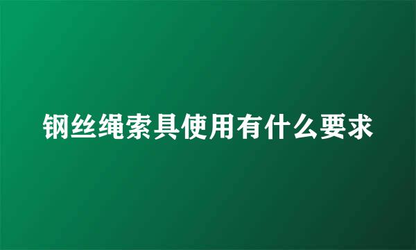 钢丝绳索具使用有什么要求