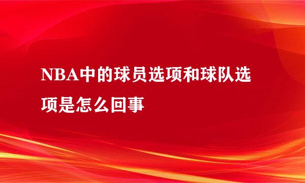 NBA中的球员选项和球队选项是怎么回事