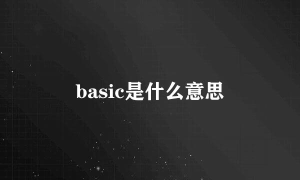 basic是什么意思