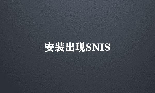 安装出现SNIS