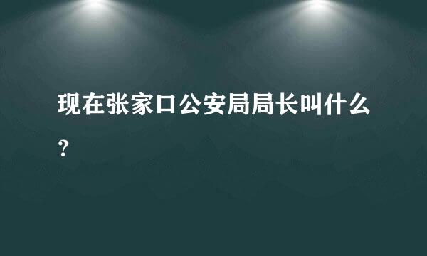 现在张家口公安局局长叫什么？