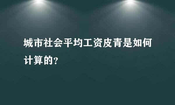 城市社会平均工资皮青是如何计算的？