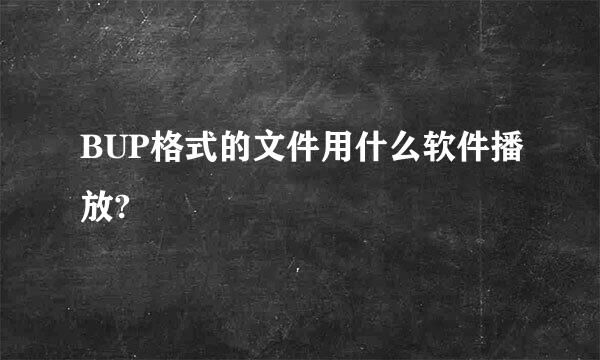 BUP格式的文件用什么软件播放?