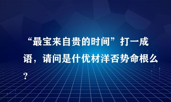 “最宝来自贵的时间”打一成语，请问是什优材洋否势命根么？