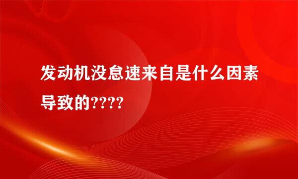 发动机没怠速来自是什么因素导致的????