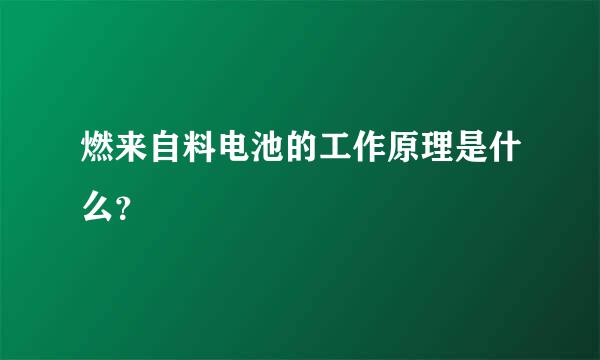 燃来自料电池的工作原理是什么？