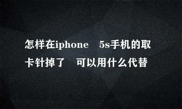 怎样在iphone 5s手机的取卡针掉了 可以用什么代替