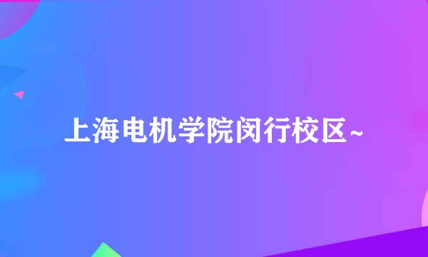 上海电机学院闵行校区~