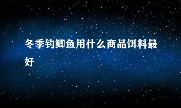 冬季钓鲫鱼用什么商品饵料最好