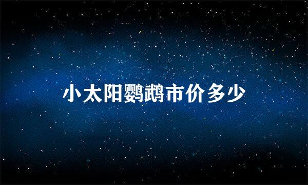 小太阳鹦鹉市价多少