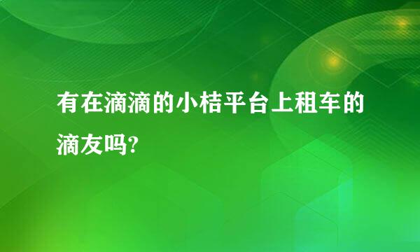 有在滴滴的小桔平台上租车的滴友吗?