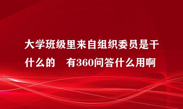 大学班级里来自组织委员是干什么的 有360问答什么用啊