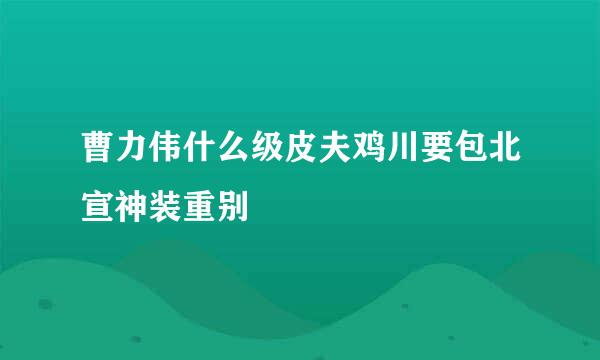 曹力伟什么级皮夫鸡川要包北宣神装重别