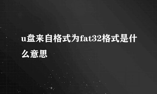 u盘来自格式为fat32格式是什么意思