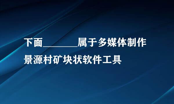 下面_______属于多媒体制作景源村矿块状软件工具