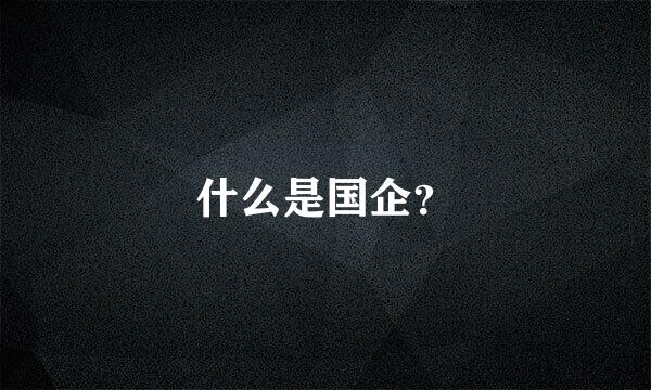 什么是国企？