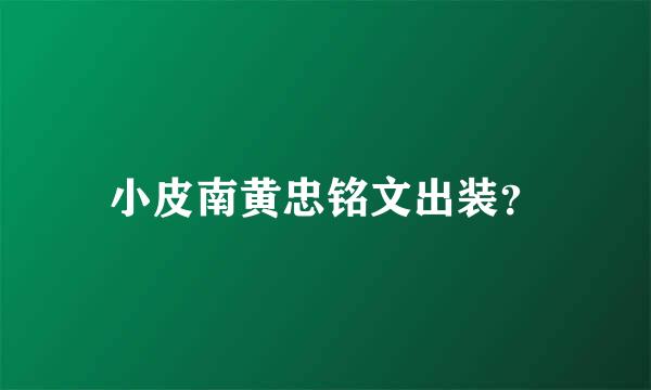 小皮南黄忠铭文出装？