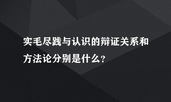 实毛尽践与认识的辩证关系和方法论分别是什么？