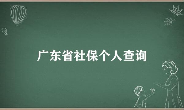 广东省社保个人查询