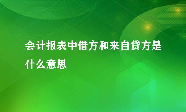 会计报表中借方和来自贷方是什么意思