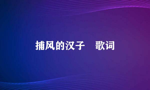 捕风的汉子 歌词