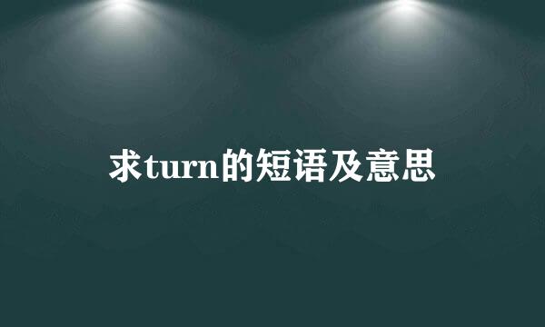 求turn的短语及意思