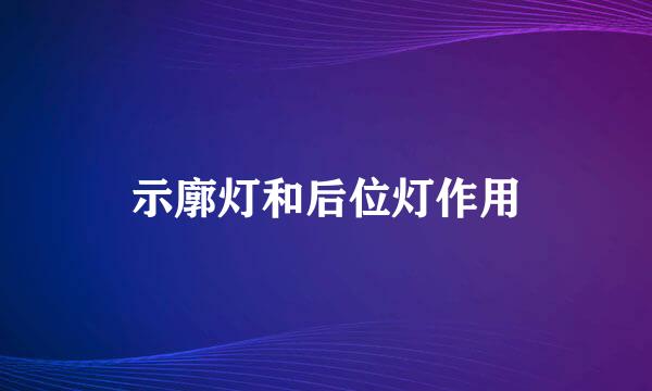 示廓灯和后位灯作用