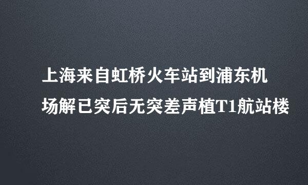 上海来自虹桥火车站到浦东机场解已突后无突差声植T1航站楼