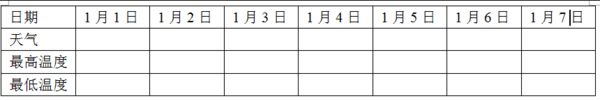 小学一年来自级天气统计表怎样制作