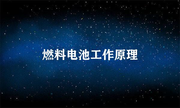 燃料电池工作原理