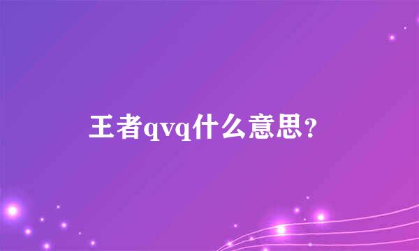 王者qvq什么意思？