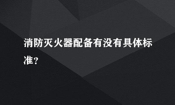 消防灭火器配备有没有具体标准？