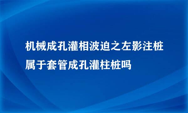 机械成孔灌相波迫之左影注桩属于套管成孔灌柱桩吗